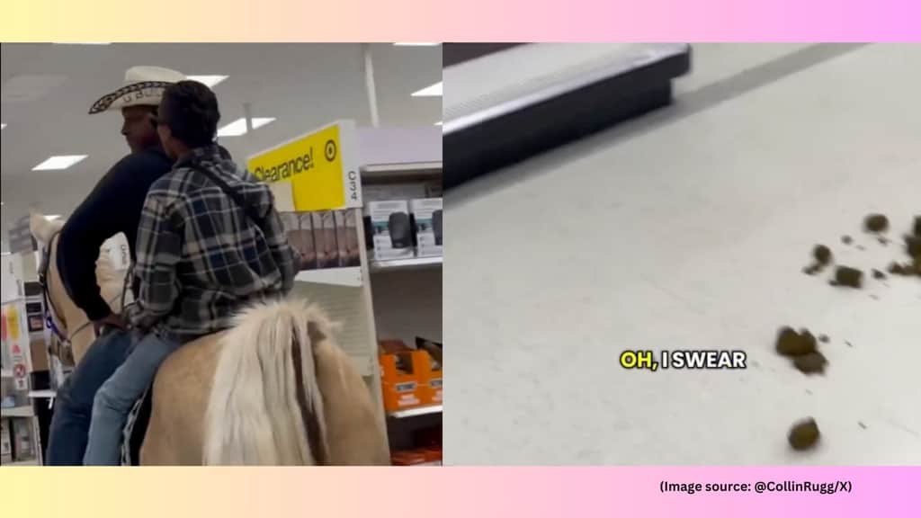 Man rides a horse through Target store, it defecates all over: video viral on X