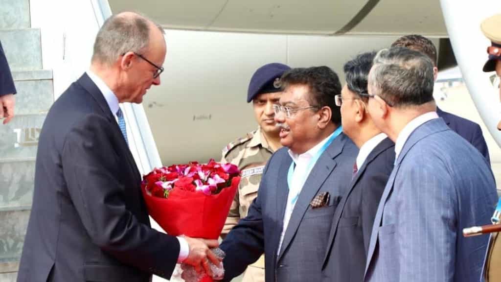 German Chancellor Friedrich Merz arrives in Bengaluru to visit Bosch campus and IISc nanoscience centre