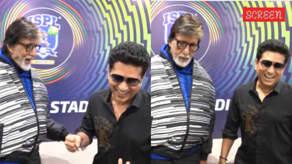 Amitabh Bachchan faces off Sachin Tendulkar in finger cricket, fans say ‘Two mahanayaks in one frame’. Watch